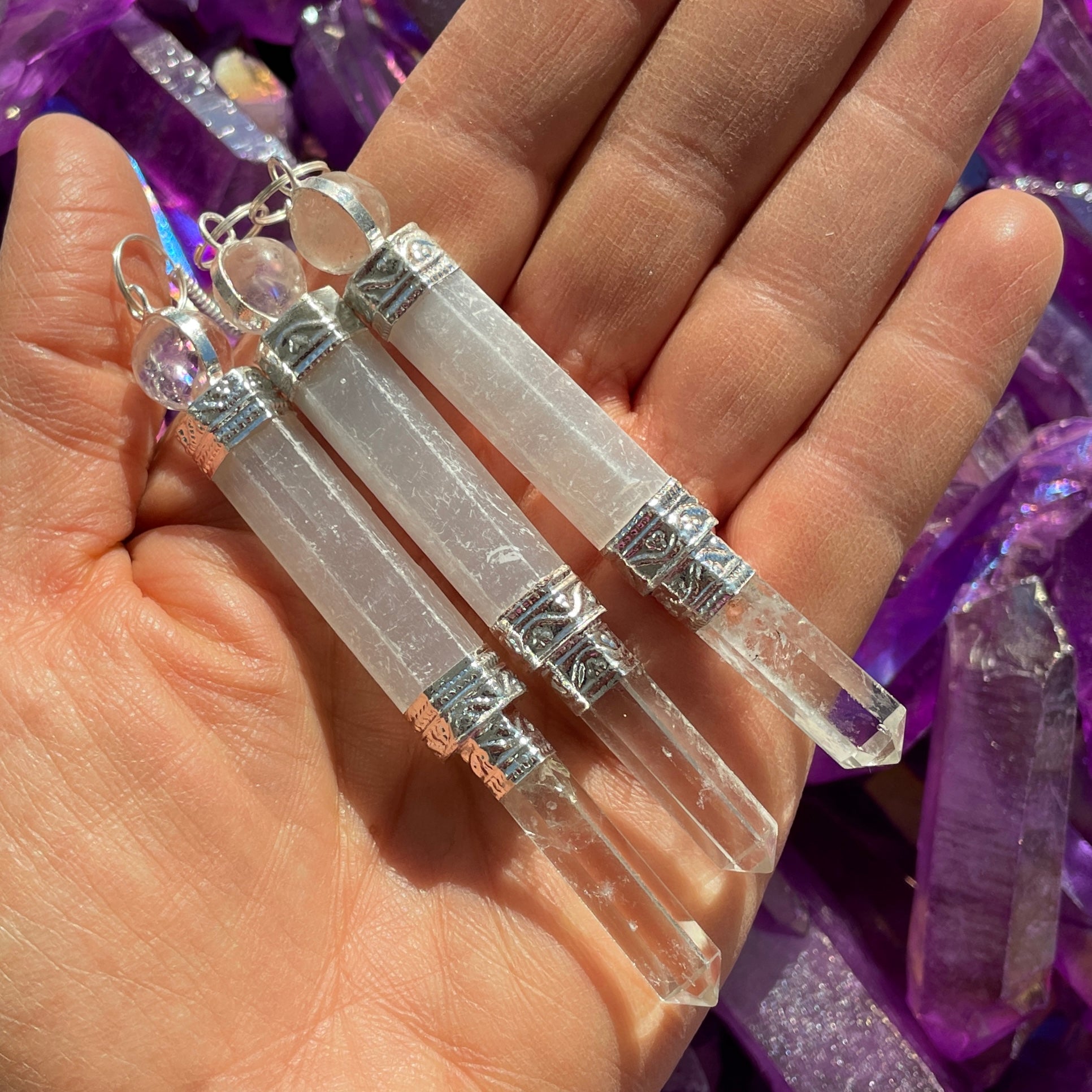 Selenite Wand Pendulum Selenite Wand Pendulum